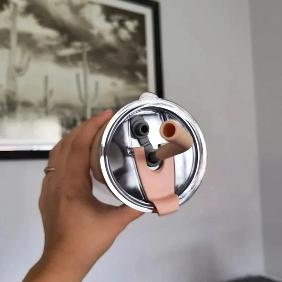 Nothing is Impossible funny tumbler tan silver metal straw lid insulated bag - Picture 4 of 5